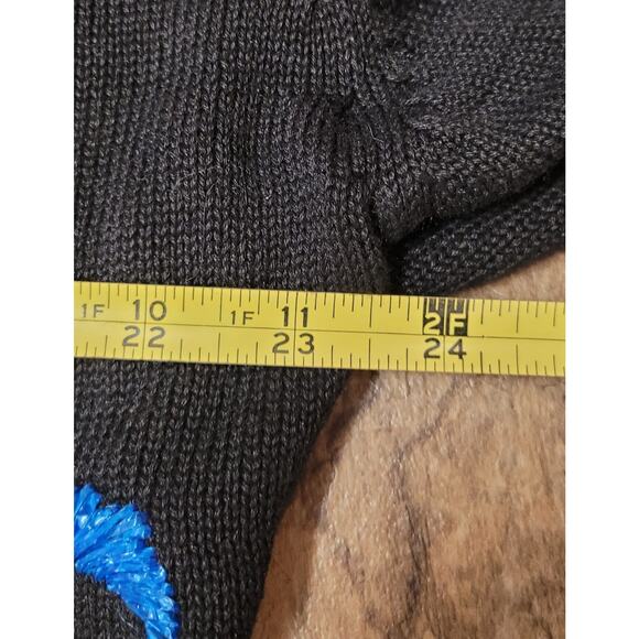 Michael Simon Sweater Size L Cardigan Black Green Beaded Alligators Button Vtg - Picture 12 of 16